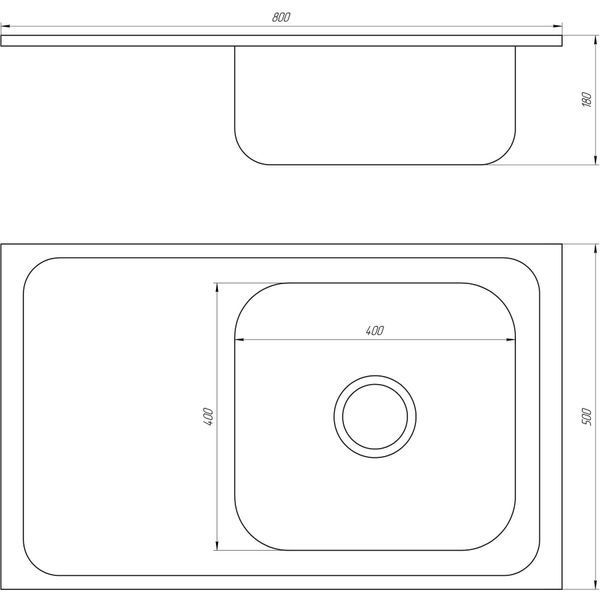 Тумба кухонна з мийкою 80х50 + змішувач + сифон (мийка 0.8мм, права). Т-34 фото