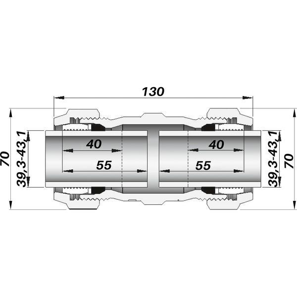 З'єднання зажимне пряме двостороннє DN32(39,3-43,1 мм) OK AGAflex 000027803 фото