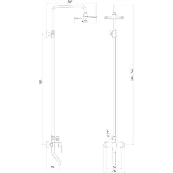 Душова система DOMINO TORINO KIT-VAN-DS0034 000015518 фото